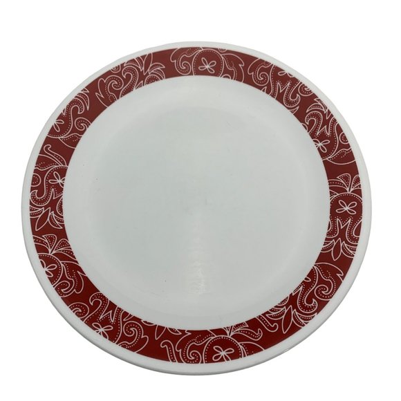 Corelle Dining Corelle Bandhani Dinner Plates Vitrelle Red Bandana